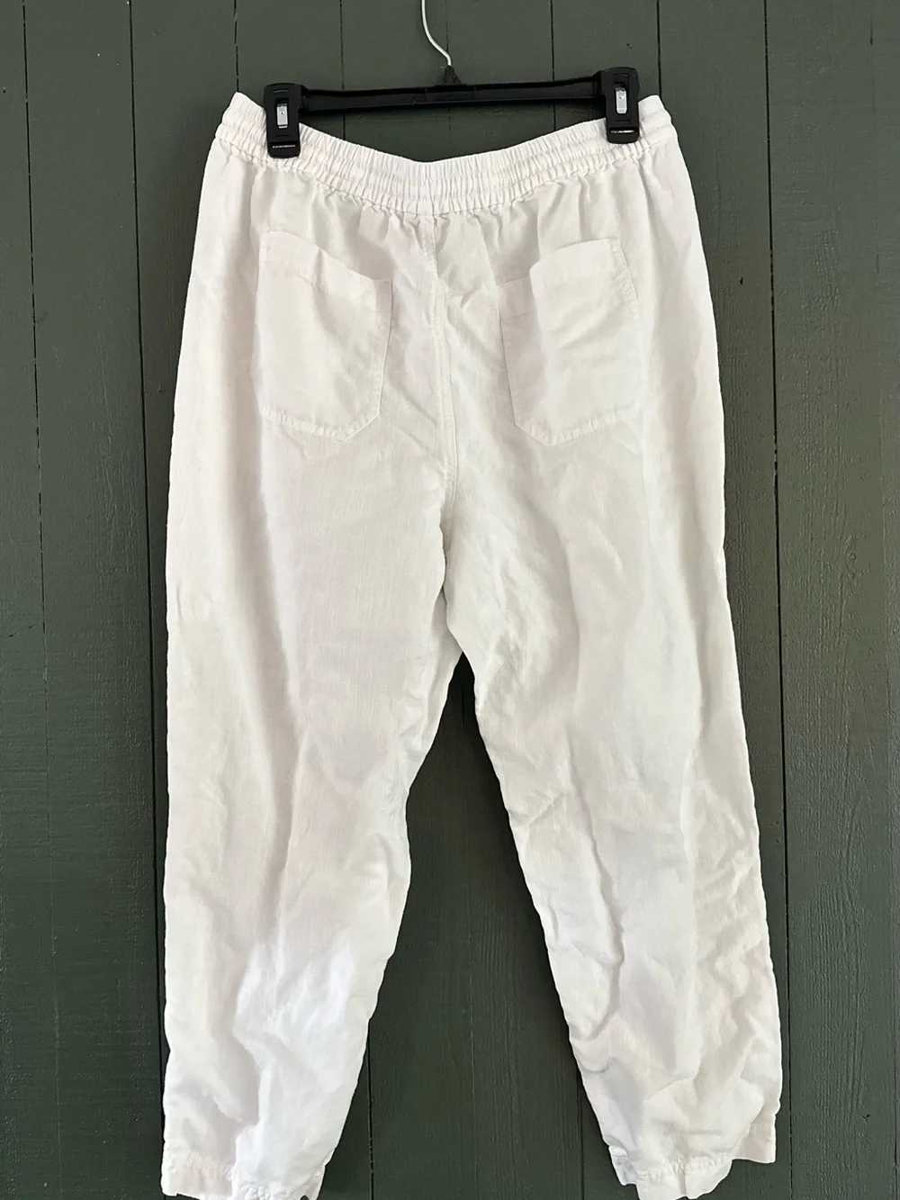 J. Crew White Drawstring Linen-Blend Pants